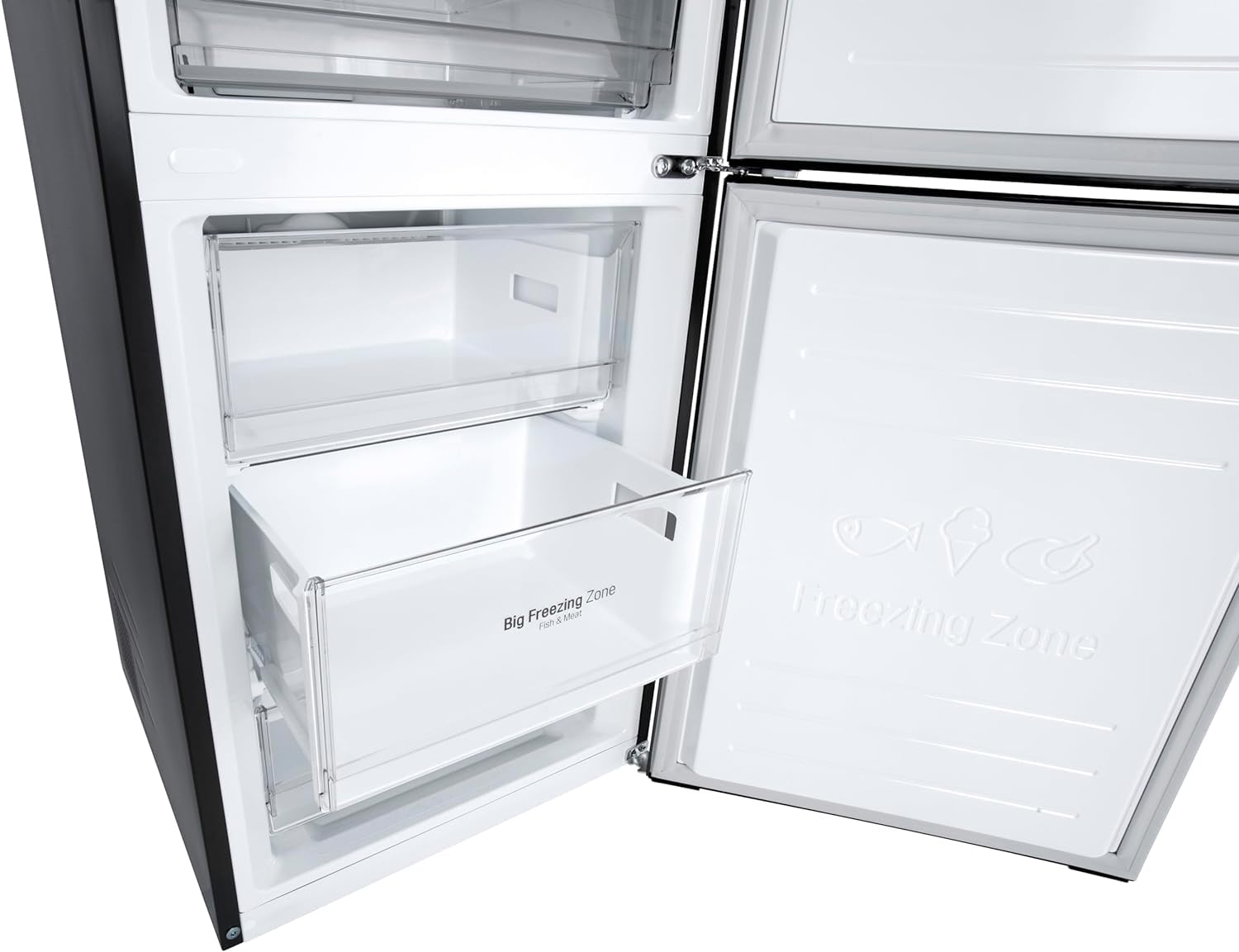 LG GBP62MCNAC, Klasse A, 384 L, Kühl-/ Gefrierkombination, Total No Frost, Kühlschrank mit Gefrierfach, DoorCooling+, Niedriger Geräuschpegel, 59,5 x 67,5 x 203 cm ꟷ Matte Black [Energieklasse A]