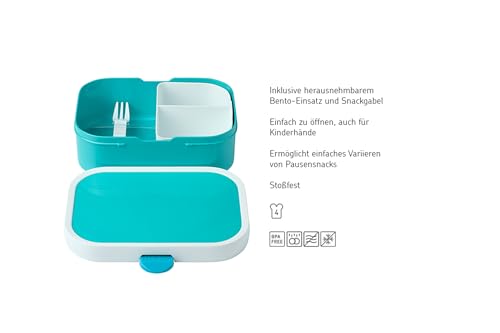 Mepal - Lunch-Set Campus - Lunch-Set für Kinder mit Pop-up Trinkflasche & Lunch Box - Lunch-Set für die Schule oder unterwegs - Spülmaschinenfest & BPA-frei - 400 ml + 750 ml - Animal Planet Tiger