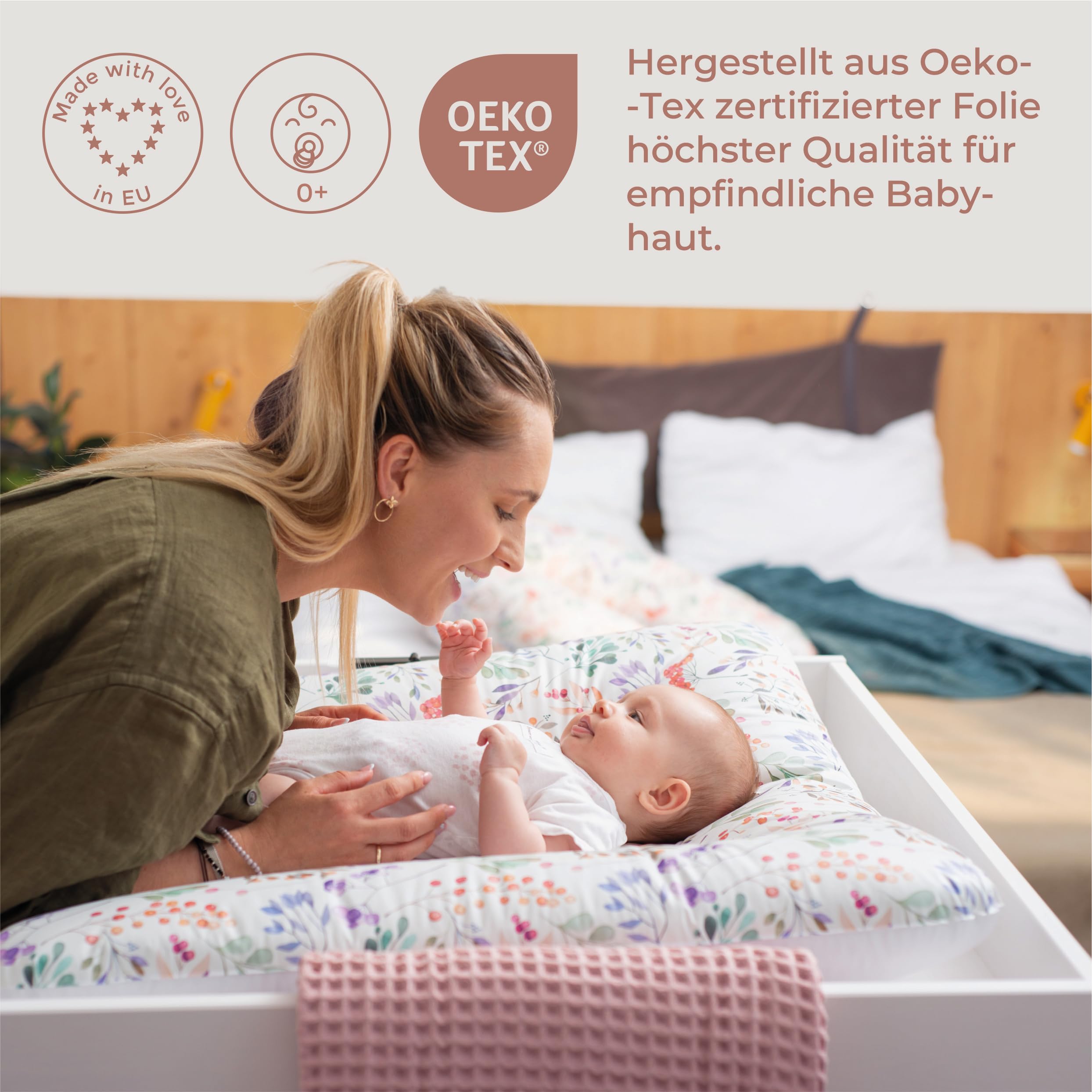 Ceba Baby® Wickelauflage - weiche Wickelunterlage - Baby Wickeltischauflage - 50x70 cm - Abwaschbar - OEKO-TEX® Standard 100 - Made in EU - Lea - 50 x 70 cm