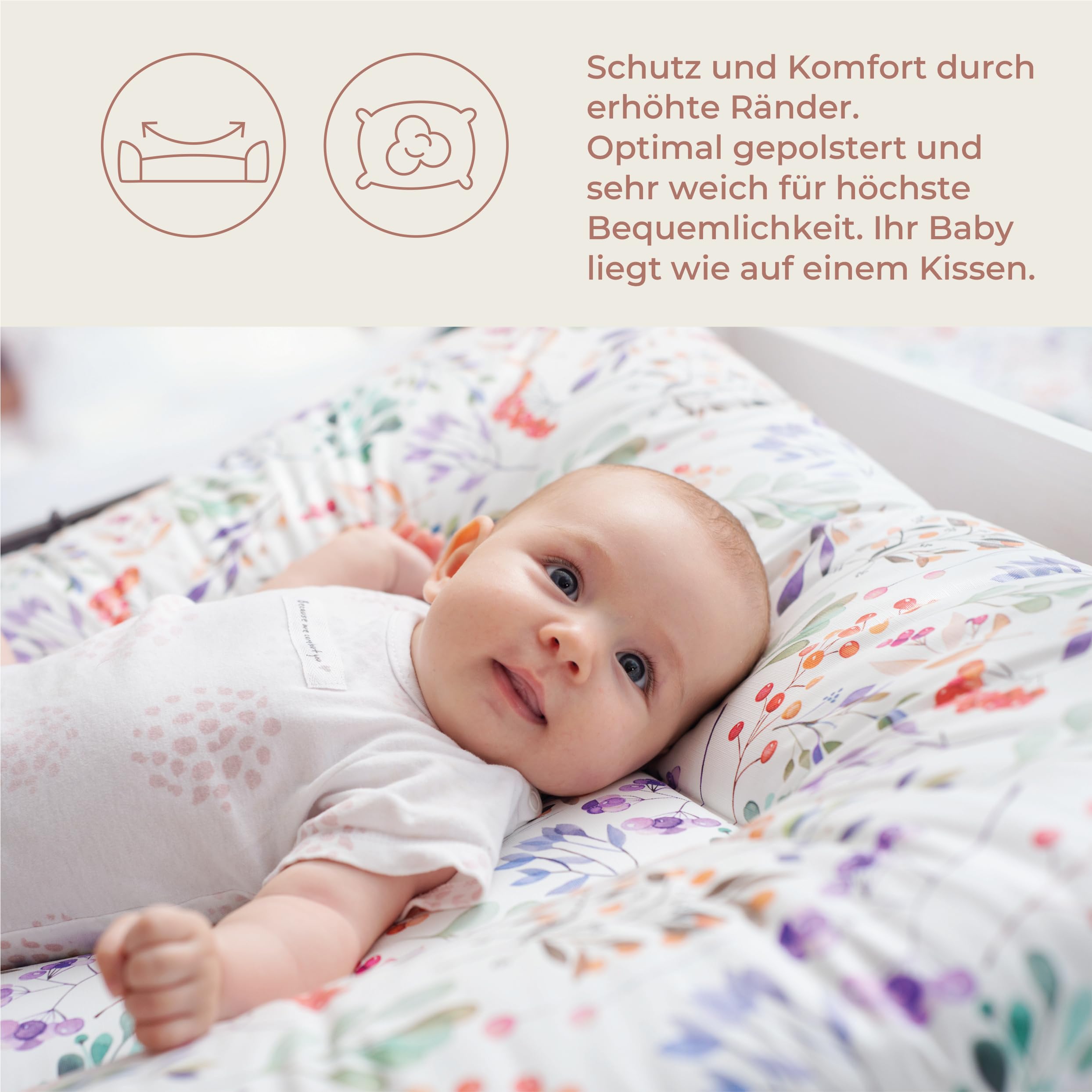 Ceba Baby® Wickelauflage - weiche Wickelunterlage - Baby Wickeltischauflage - 50x70 cm - Abwaschbar - OEKO-TEX® Standard 100 - Made in EU - Lea - 50 x 70 cm