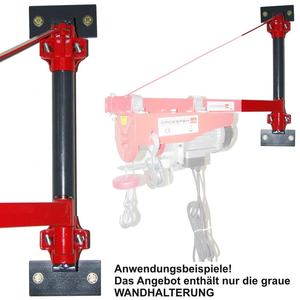 Spezial WANDHALTERUNG 1000kg für Seilwinde CROSSFER Schwenkarme und für andere Hersteller. Kranarmhalterung Schwenkarmhalterung Lastarmhalterung z.B. für Ausleger mit Seilwinde | Deckenhalterung