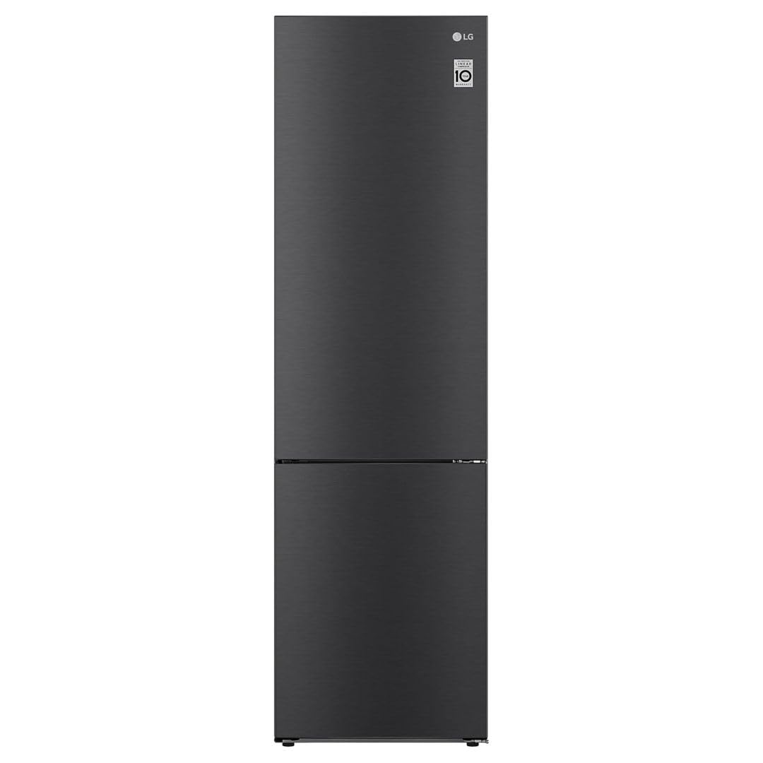 LG GBP62MCNAC, Klasse A, 384 L, Kühl-/ Gefrierkombination, Total No Frost, Kühlschrank mit Gefrierfach, DoorCooling+, Niedriger Geräuschpegel, 59,5 x 67,5 x 203 cm ꟷ Matte Black [Energieklasse A]