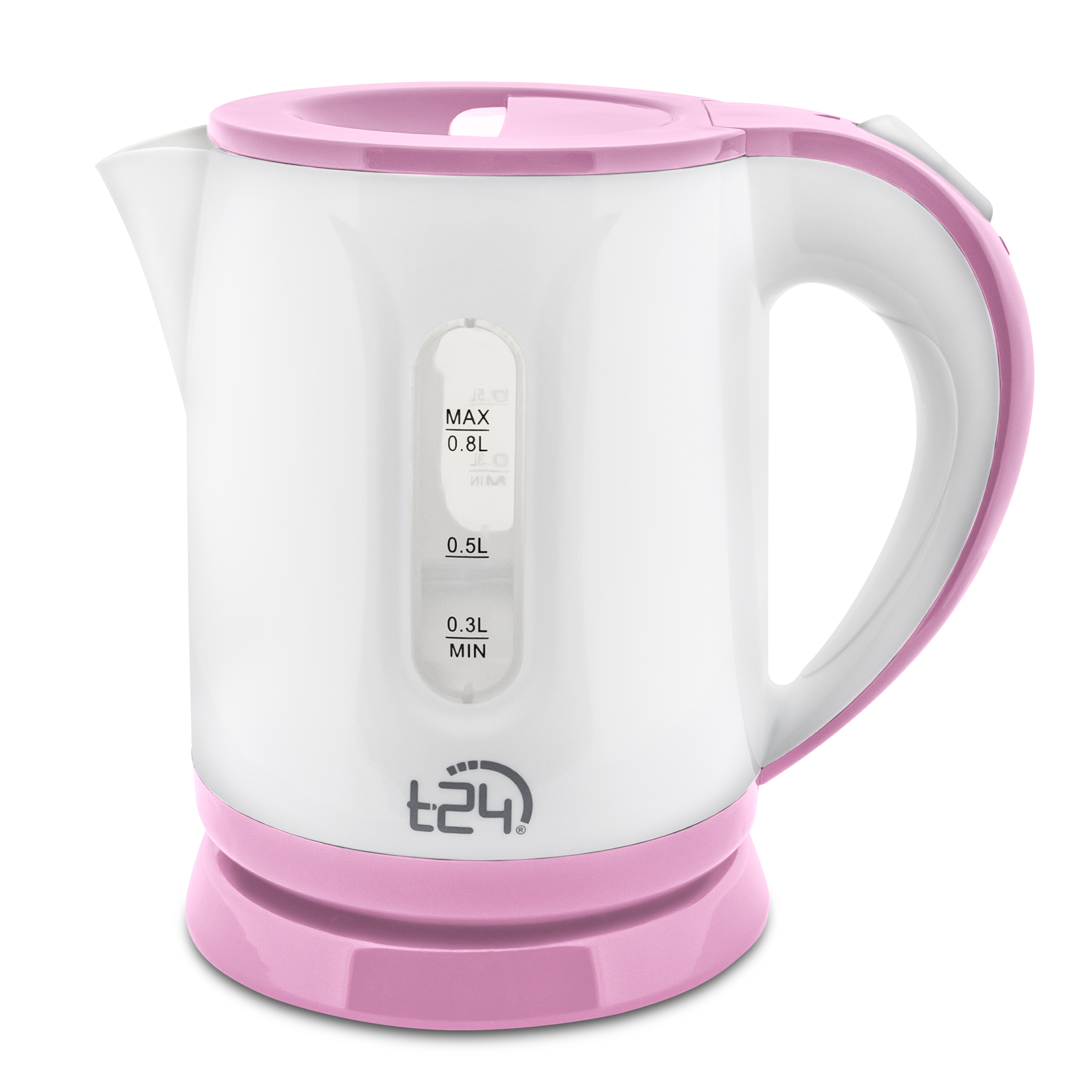 T24 Wasserkocher klein Pink 0,8L, 1100W, Reisewasserkocher Camping